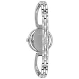 Bulova Crystal Black Mother of Pearl Dial Silver Steel Strap Watch for Women - 96L224 Buy Now By Bulova