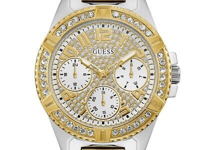 Guess Frontier Chronograph Crystals Gold Dial Two Tone Steel Strap Watch For Women - W1156L5 Buy Now By Guess