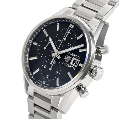 Tag Heuer Carrera Automatic Chronograph Black Dial Silver Steel Strap Watch for Men - CBK2110.BA0715 Buy Now By Tag Heuer