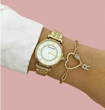 Emporio Armani Gianni T Bar White Mother of Pearl Dial Gold Steel Strap Watch For Women - AR1907 Buy Now By Emporio Armani