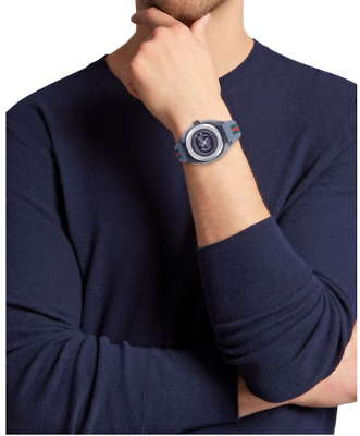 Gucci Sync Quartz Blue Dial Blue Rubber Strap Watch For Men - YA137304 Buy Now By Gucci
