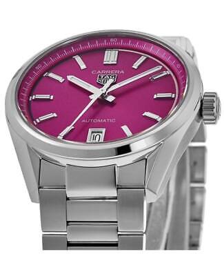 Tag Heuer Carrera Date Automatic 18K Pink Dial Silver Steel Strap Watch for Women - WBN2313.BA0001 Buy Now By Tag Heuer