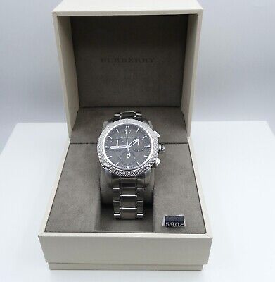 Burberry Utilitarian Chronograph Black Dial Silver Steel Strap Watch For Men - BU9800 Buy Now By Burberry