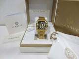Versace Dominus Chronograph Black Dial Gold Steel Strap Watch For Men - VE6H00523 Buy Now By Versace