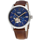 Fossil Townsman Automatic Blue Dial Brown Leather Strap Watch for Men - ME3110 Buy Now By Fossil