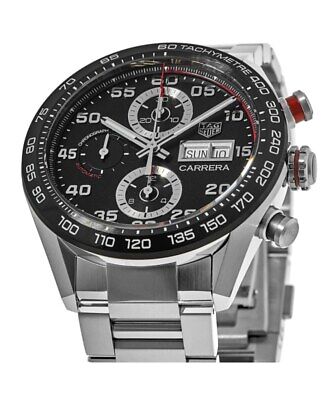 Tag Heuer Carrera Chronograph Black Dial Silver Steel Strap Watch for Men - CBN2A1AA.BA0643 Buy Now By Tag Heuer