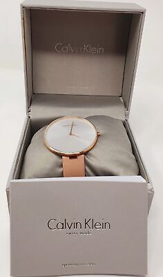 Calvin Klein Full Moon Silver Dial Pink Leather Stap Watch for Women - K8Y236Z6 Buy Now By Calvin Klein