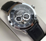 Bulova BVA Classic Automatic Silver Dial Black Leather Strap Watch for Men - 96A135 Buy Now By Bulova