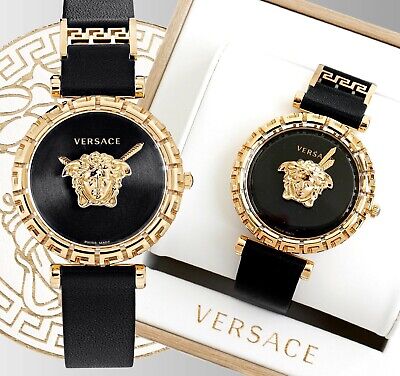 Versace Palazzo Empire Greca Black Dial Black Leather Strap Watch for Women - VEDV00119 Buy Now By Versace