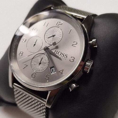 Hugo Boss Navigator Grey Dial Grey Mesh Bracelet Watch for Men - 1513674 Buy Now By Hugo Boss