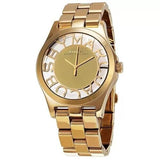 Marc Jacobs Henry Transparent Gold Dial Gold Steel Strap Watch for Women - MBM3206 Buy Now By Marc Jacobs