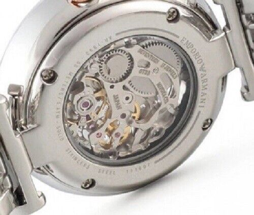 Emporio Armani Meccanico Mother of Pearl Dial Silver Steel Strap Watch For Women - AR1991 Buy Now By Emporio Armani