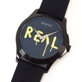 Gucci G Timeless Ghost Black Dial Black Rubber Strap Unisex Watch - YA1264017 Buy Now By Gucci