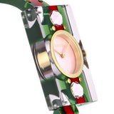 Gucci Vintage Web Pink Mother of Pearl Dial Two Tone Plastic Strap Watch For Women - YA143525 Buy Now By Gucci