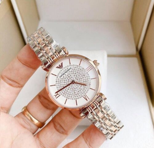 Emporio Armani Gianni T Bar White Dial Two Tone Steel Strap Watch For Women - AR1926 Buy Now By Emporio Armani