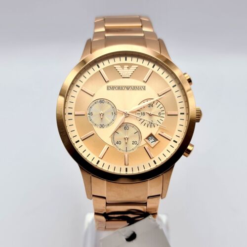 Emporio Armani Classic Rose Gold Chronograph Steel Strap Watch For Men - AR2452 Buy Now By Emporio Armani