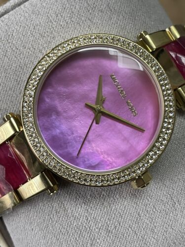 Michael Kors Parker Pink Mother of Pearl Dial Two Tone Steel Strap Watch for Women - MK6490 Buy Now By Michael Kors