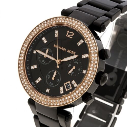 Michael Kors Parker Diamonds Black Dial Black Steel Strap Watch for Women - MK5885 Buy Now By Michael Kors
