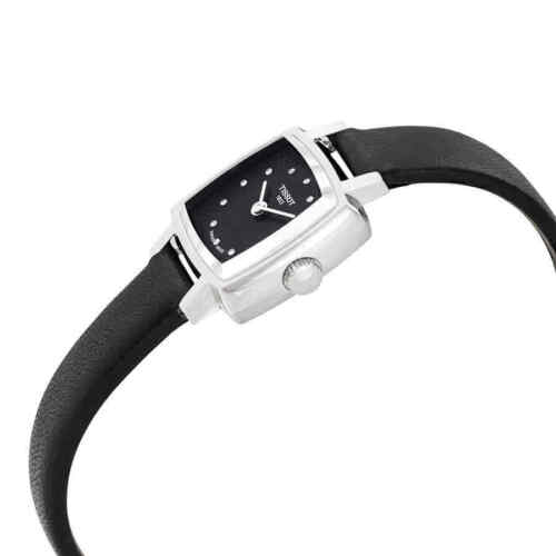 Tissot Lovely Square Quartz Diamonds Black Dial Black Leather Strap Watch For Women - T058.109.16.056.00 Buy Now By Tissot