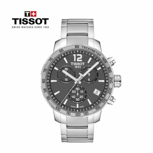 Tissot Quickster Chronograph Black Dial Silver Steel Strap Watch For Men - T095.417.11.067.00 Buy Now By Tissot