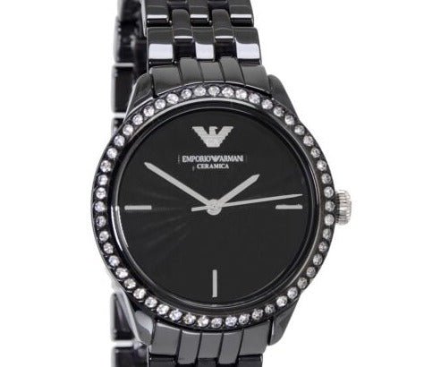 Emporio Armani Ceramica Crystals Black Dial Black Ceramic Strap Watch For Women - AR1478 Buy Now By Emporio Armani