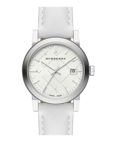 Burberry The City White Dial White Leather Strap Watch for Women - BU9128 Buy Now By Burberry