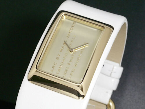 Marc Jacobs Champagne Dial White Leather Strap Watch for Women - MBM2043 Buy Now By Marc Jacobs