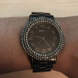 Marc Jacobs Marci Black Dial Black Steel Dial Strap Watch for Women - MBM3193 Buy Now By Marc Jacobs