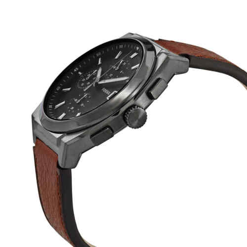 Fossil Everett Chronograph Grey Dial Brown Leather Strap Watch for Men - FS5799 Buy Now By Fossil