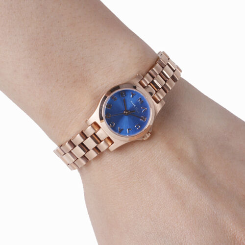 Marc Jacobs Henry Dinky Blue Dial Rose Gold Steel Strap Watch for Women - MBM3204 Buy Now By Marc Jacobs