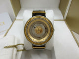 Versace V Metal Icon Gold Dial Black & Silver & Gold Strap Watch for Women - VLC020014 Buy Now By Versace