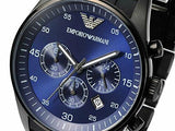 Emporio Armani Sportivo Chronograph Blue Dial Black Strap Watch For Men - AR5921 Buy Now By Emporio Armani