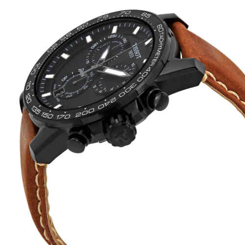 Tissot Supersport Chrono Black Dial Brown Leather Strap Watch for Men - T125.617.36.051.01 Buy Now By Tissot