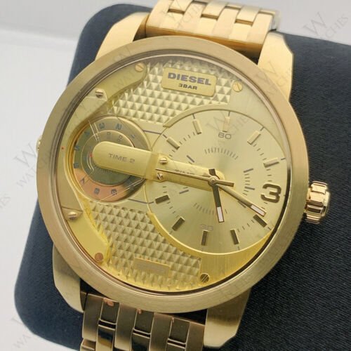 Diesel Mini Daddy Gold Dial Gold Steel Strap Watch For Men - DZ7306 Buy Now By Diesel