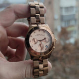 Marc Jacobs Blade Chronograph Rose Gold Dial Rose Gold Steel Strap Watch for Women - MBM3102 Buy Now By Marc Jacobs