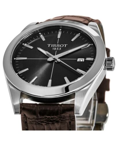 Tissot Gentlemen Black Dial Brown Leather Strap Watch for Men - T127.410.16.051.01 Buy Now By Tissot