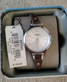 Fossil Georgia White Dial Brown Leather Strap Watch for Women - ES3060 Buy Now By Fossil