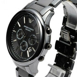Emporio Armani Ceramica Chronograph Black Dial Black Steel Strap Watch For Men - AR1451 Buy Now By Emporio Armani