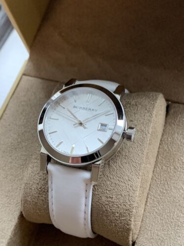 Burberry The City White Dial White Leather Strap Watch for Women - BU9128 Buy Now By Burberry