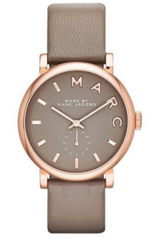 Marc Jacobs Baker Grey Dial Grey Leather Strap Watch for Women - MBM1266 Buy Now By Marc Jacobs