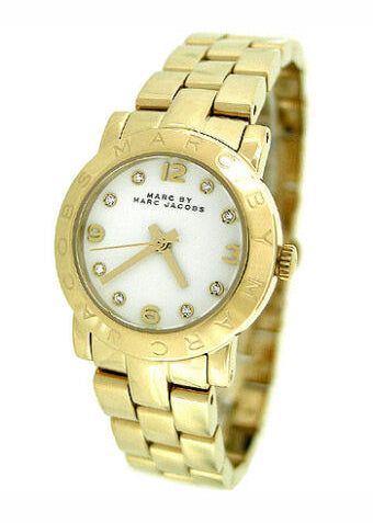 Marc Jacobs Mini Amy White Dial Gold Steel Strap Watch for Women - MBM3057 Buy Now By Marc Jacobs