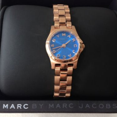 Marc Jacobs Henry Dinky Blue Dial Rose Gold Steel Strap Watch for Women - MBM3204 Buy Now By Marc Jacobs