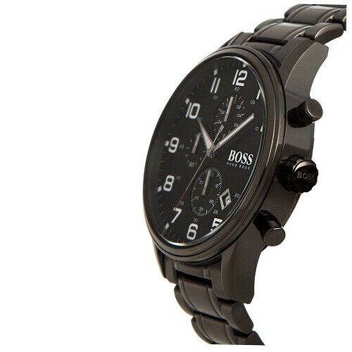Hugo Boss Chronograph Black Dial Black Steel Strap Watch for Men - 1513180 Buy Now By Hugo Boss