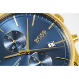 Hugo Boss Associate Blue Dial Gold Steel Strap Watch for Men - 1513841 Buy Now By Hugo Boss