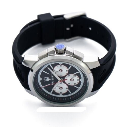 Maserati SFIDA Chronograph Black Silver Dial Black Rubber Strap Watch For Men - R8851123001 Buy Now By Maserati