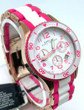 Marc Jacobs Rock Chronograph White Dial Two Tone Silicone Strap Watch for Women - MBM2593 Buy Now By Marc Jacobs