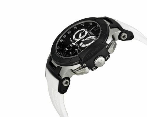 Tissot T Race Chronograph Black Dial White Rubber Strap Watch for Men - T048.417.27.057.05 Buy Now By Tissot