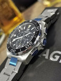Tag Heuer Aquaracer Quartz Chronograph Black Dial Silver Steel Strap Watch for Men - CAY111A.BA0927 Buy Now By Tag Heuer