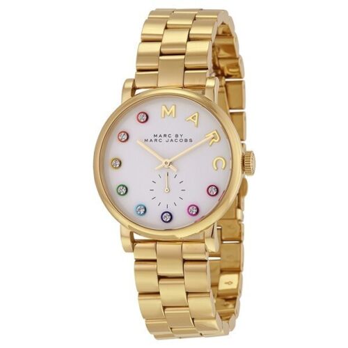 Marc Jacobs Baker White Dial Gold Steel Strap Watch for Women - MBM3440 Buy Now By Marc Jacobs