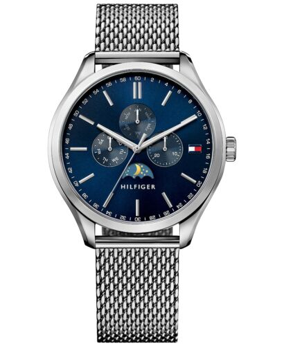 Tommy Hilfiger Oliver Quartz Blue Dial Silver Mesh Bracelet Watch for Men - 1791302 Buy Now By Tommy Hilfiger